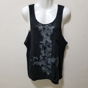 All Saints Tank Top Black Days Raw Vest Distressed